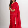 Red Handwoven Cotton Jamdani handloom Saree