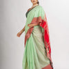 Light Green Handwoven Cotton Jamdani handloom Saree