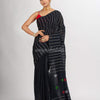 Black Handwoven Cotton Jamdani handloom Saree