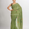 Sage Green Handwoven Cotton Jamdani handloom Saree