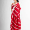 Red all body small fish design with fish design pallu in solid border handwoven cotton saree