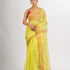 Lemon Yellow Silk Cotton Pocket Chumki Jamdani handloom saree