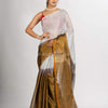 Gold White Zari Cotton Tissue Madhumani Jacquard handloom Saree