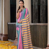 Multi Colour Stripe Cotton Handloom Saree
