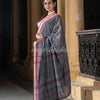 Dark Grey Cotton All Body Buti Handloom Saree