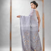 Traditional Silver Matka Silk Sequin Soft Jamdani Saree
