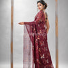 Traditional Maroon Matka Silk Sequin Soft Jamdani Saree