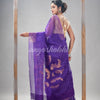 Traditional Violet Silk Matka Sequin Jamdani Saree