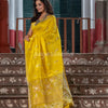 Yellow Silk Matka Handwoven Jamdani Saree