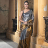 Silver Grey & Gold Handloom Tissue Saree