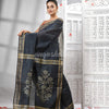 Grey Cotton Blend Solid Body Design Pallu Handloom Saree
