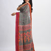 Grey cotton Jacquard jamdani saree