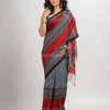 Ash grey begampuri organic cotton saree