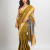 Mustard linen jamdani saree
