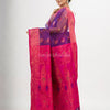 Purple art silk Muslin Jacquard Jamdani Saree