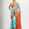 Sky Blue art silk Muslin Jacquard Jamdani saree