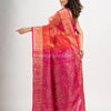 Red art silk Muslin Jacquard Jamdani saree