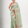 Sage Green cotton jacquard jamdani saree