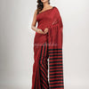 Red cotton molmol handloom saree