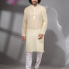 Lemon Yellow Cotton Men's Punjabi