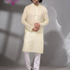 Lemon Yellow Cotton Men's Punjabi