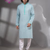 Cadet Blue Cotton Men's Punjabi