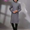 Grey Cotton Men's Punjabi
