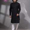 Black Cotton Men's Punjabi