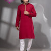 Red Cotton Men's Punjabi
