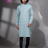 Cadet Blue Cotton Men's Punjabi