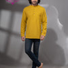 Bright Yellow Cotton Men's Kurta