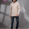 Silk Grey Cotton Men's Shirt