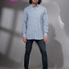 Sky Blue Cotton Men's Shirt
