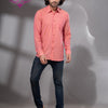 Peach Pink Cotton Men's Shirt
