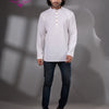 White Cotton Men's Kurta