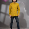 Bright Yellow Cotton Men's Shirt