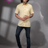 Pastel Yellow Cotton Men's Shirt