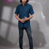 Indigo Blue Cotton Men's Shirt