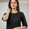 Black Cotton Bengal Handwoven Kurta Set