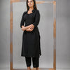 Black Cotton Bengal Handwoven Kurta Set