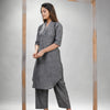 Grey Cotton Bengal Handwoven Kurta Set