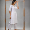 White Cotton Bengal Handwoven Kurta Set