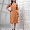 Peach Cotton Bengal Handwoven Kurti