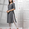 Grey Cotton Bengal Handwoven Kurti