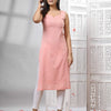 Peach Cotton Bengal Handwoven Kurti