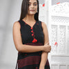Black Cotton Bengal Handwoven Kurti