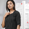 Black Cotton Bengal Handwoven Kurti