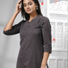 Mauve Cotton Bengal Handwoven Kurti
