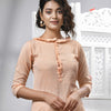 Peach Cotton Bengal Handwoven Kurti