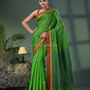 Green Cotton Blend Jacquard Work Handloom Saree